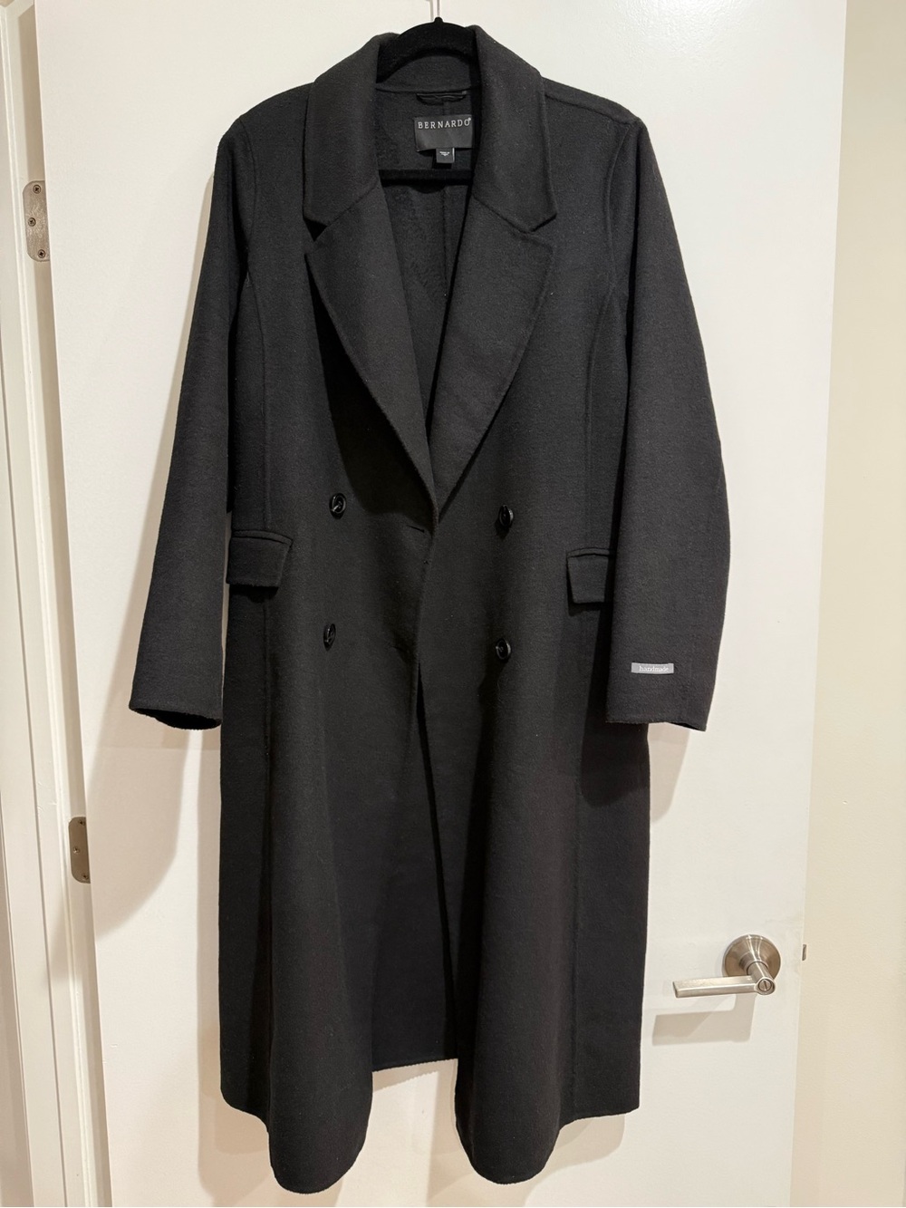 Black Double-Breasted Wool Coat